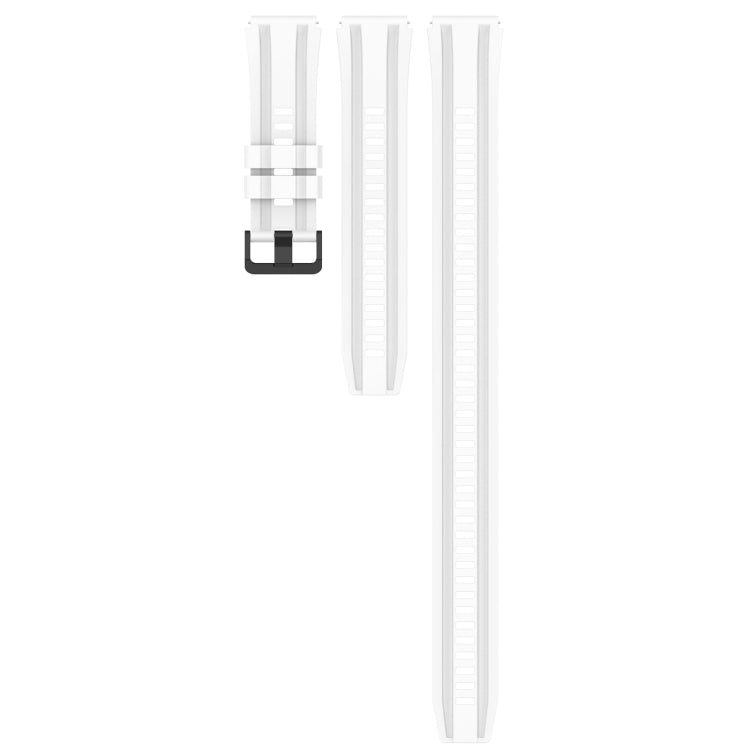 For Huawei Watch GT3  46mm Long & Short Sports Solid Color Silicone Watch Band Set(White) - Watch Bands by PMC TechLife | Online Shopping South Africa | PMC TechLife