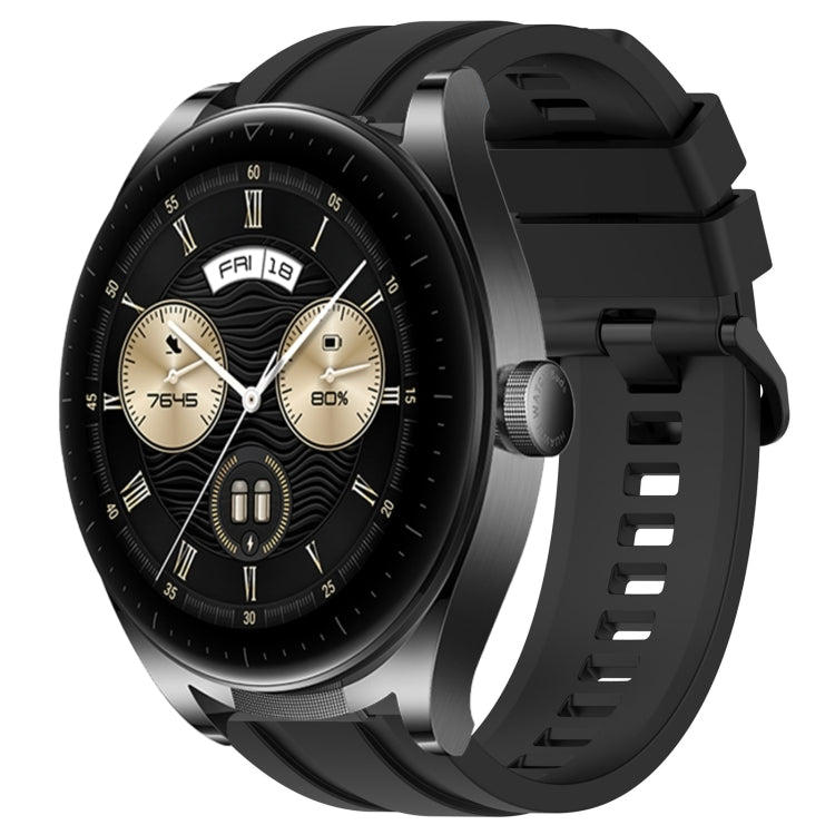 For Huawei Watch GT3  46mm Long & Short Sports Solid Color Silicone Watch Band Set(Black) - Watch Bands by PMC TechLife | Online Shopping South Africa | PMC TechLife