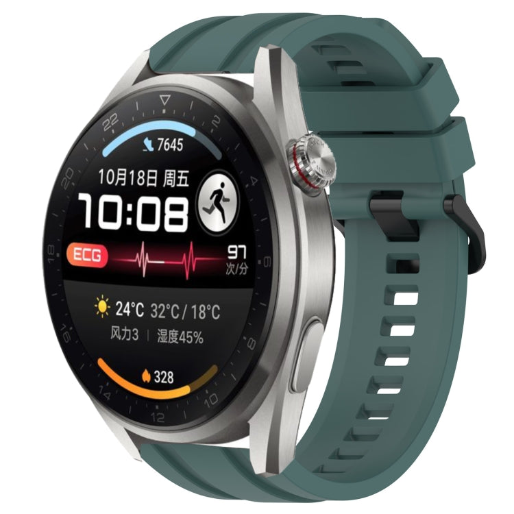 For Huawei Watch 3 Pro New Long & Short Sports Solid Color Silicone Watch Band Set(Olive Green) - Watch Bands by PMC TechLife | Online Shopping South Africa | PMC TechLife