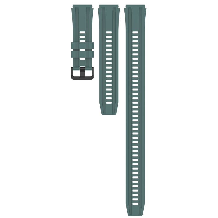 For Huawei Watch 3 Pro New Long & Short Sports Solid Color Silicone Watch Band Set(Olive Green) - Watch Bands by PMC TechLife | Online Shopping South Africa | PMC TechLife