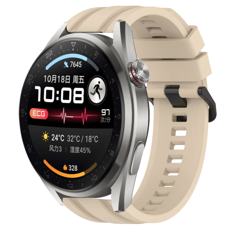 For Huawei Watch 3 Pro New Long & Short Sports Solid Color Silicone Watch Band Set(Khaki) - Watch Bands by PMC TechLife | Online Shopping South Africa | PMC TechLife