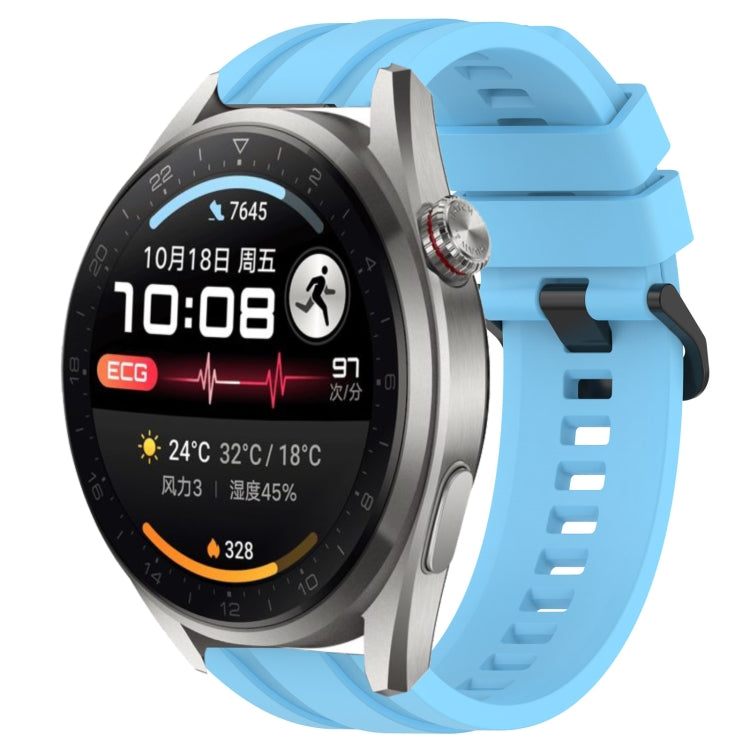 For Huawei Watch 3 Pro New Long & Short Sports Solid Color Silicone Watch Band Set(Sky Blue) - Watch Bands by PMC TechLife | Online Shopping South Africa | PMC TechLife