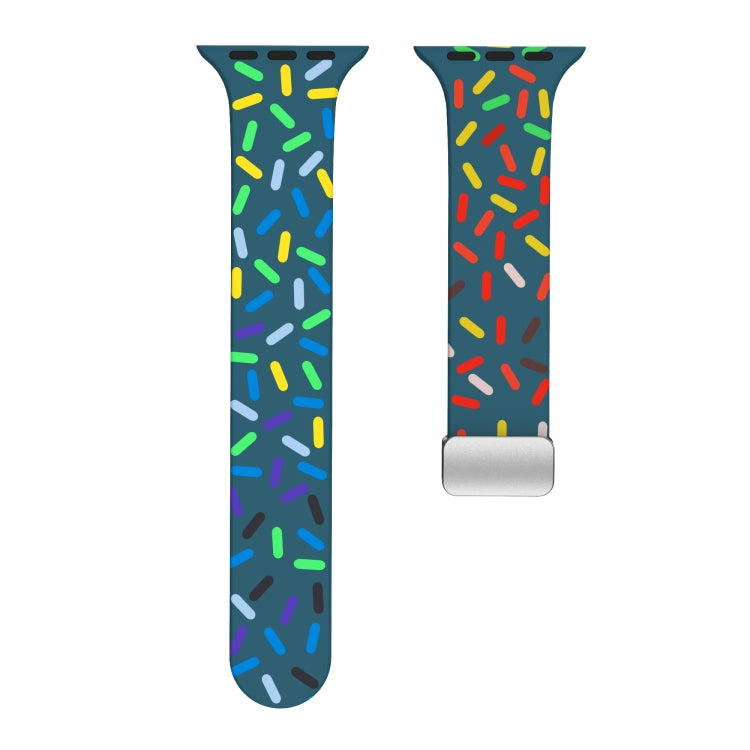 For Apple Watch 6 40mm Rainbow Dots Silicone Magnetic Buckle Watch Band(Blue) - Watch Bands by PMC TechLife | Online Shopping South Africa | PMC TechLife