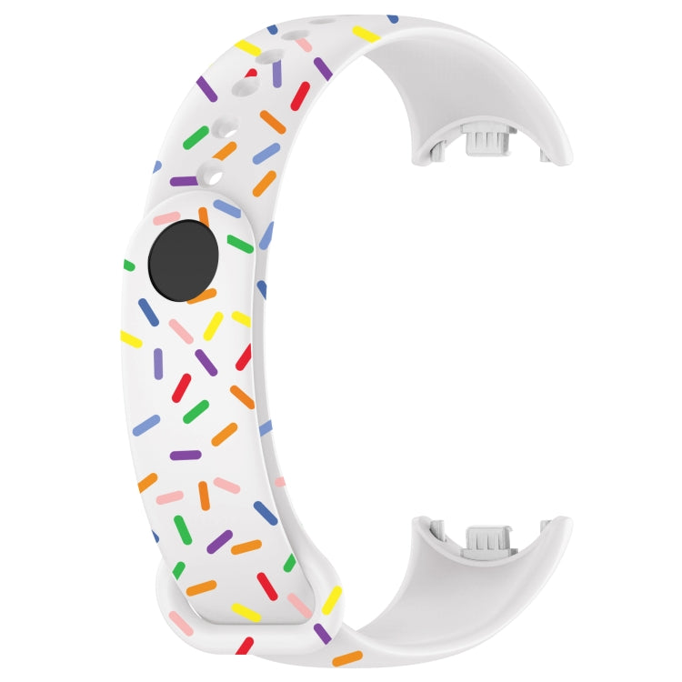 For Xiaomi Band 8 Sports Rainbow Dots Silicone Buckle Watch Band(White) - Watch Bands by PMC TechLife | Online Shopping South Africa | PMC TechLife
