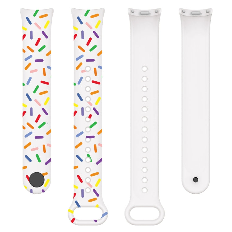 For Xiaomi Band 8 Sports Rainbow Dots Silicone Buckle Watch Band(White) - Watch Bands by PMC TechLife | Online Shopping South Africa | PMC TechLife