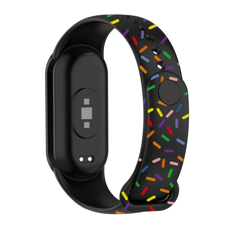 For Xiaomi Band 8 Sports Rainbow Dots Silicone Buckle Watch Band(Black) - Watch Bands by PMC TechLife | Online Shopping South Africa | PMC TechLife