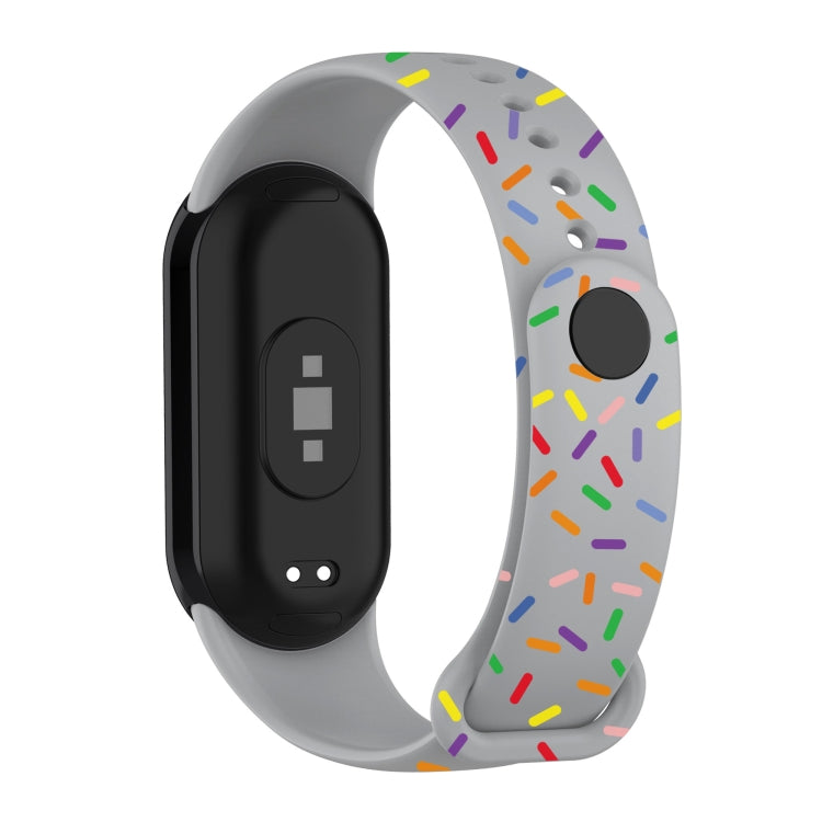 For Xiaomi Band 8 Sports Rainbow Dots Silicone Buckle Watch Band(Gray) - Watch Bands by PMC TechLife | Online Shopping South Africa | PMC TechLife | Buy Now Pay Later Mobicred
