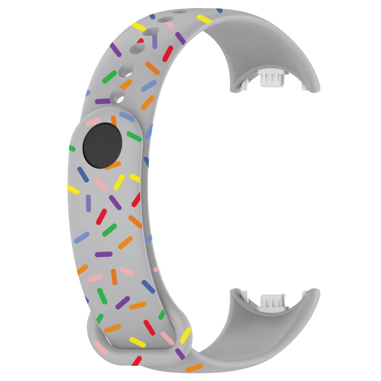 For Xiaomi Band 8 Sports Rainbow Dots Silicone Buckle Watch Band(Gray) - Watch Bands by PMC TechLife | Online Shopping South Africa | PMC TechLife | Buy Now Pay Later Mobicred