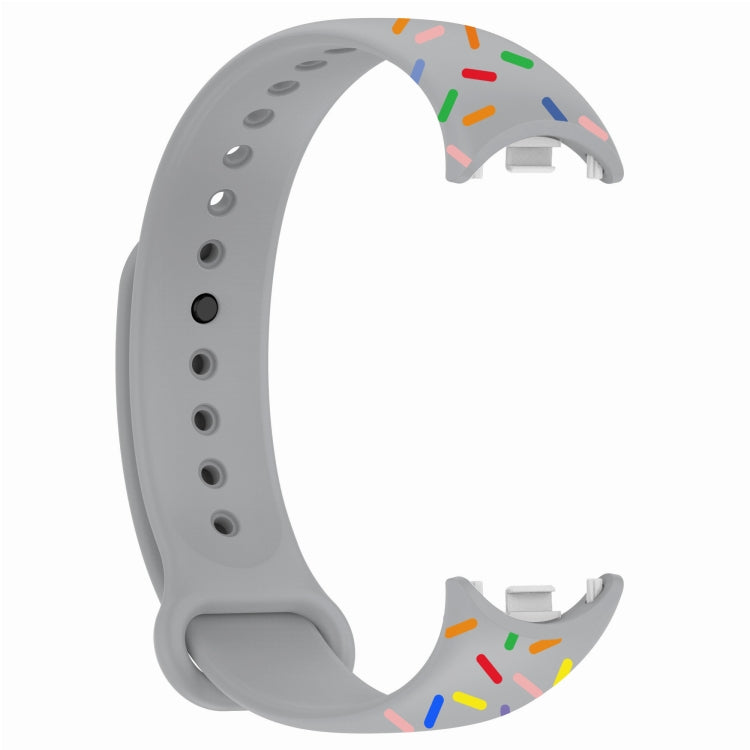 For Xiaomi Band 8 Sports Rainbow Dots Silicone Buckle Watch Band(Gray) - Watch Bands by PMC TechLife | Online Shopping South Africa | PMC TechLife | Buy Now Pay Later Mobicred