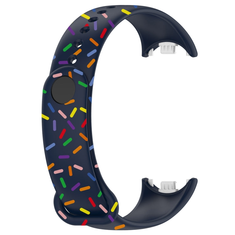 For Xiaomi Band 8 Sports Rainbow Dots Silicone Buckle Watch Band(Midnight Blue) - Watch Bands by PMC TechLife | Online Shopping South Africa | PMC TechLife