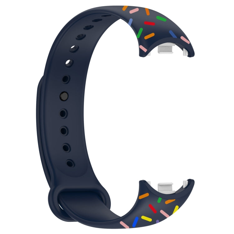 For Xiaomi Band 8 Sports Rainbow Dots Silicone Buckle Watch Band(Midnight Blue) - Watch Bands by PMC TechLife | Online Shopping South Africa | PMC TechLife