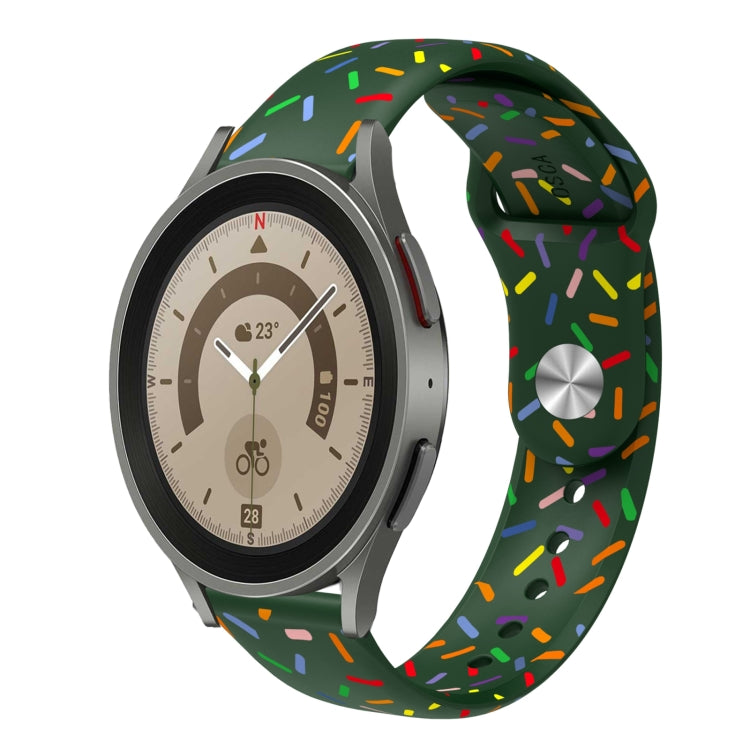 For Samsung Galaxy Watch 5 40 / 44mm Sports Rainbow Dots Silicone Buckle Watch Band(Green) - Watch Bands by PMC TechLife | Online Shopping South Africa | PMC TechLife