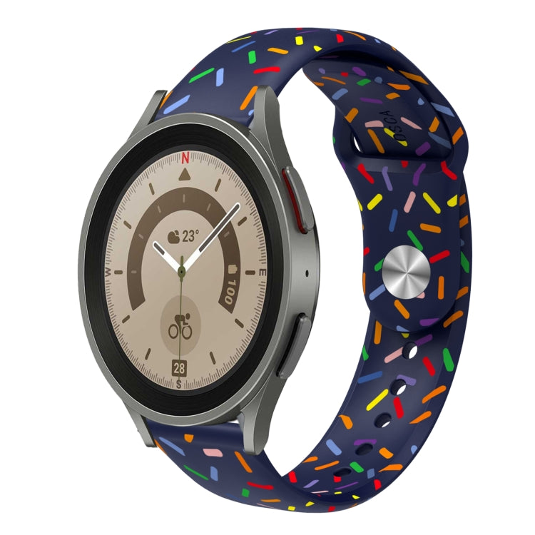 For Samsung Galaxy Watch 5 40 / 44mm Sports Rainbow Dots Silicone Buckle Watch Band(Blue) - Watch Bands by PMC TechLife | Online Shopping South Africa | PMC TechLife