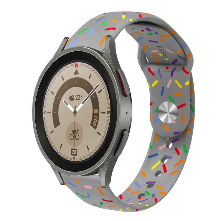 For Samsung Galaxy Watch 5 40 / 44mm Sports Rainbow Dots Silicone Buckle Watch Band(Gray) - Watch Bands by PMC TechLife | Online Shopping South Africa | PMC TechLife