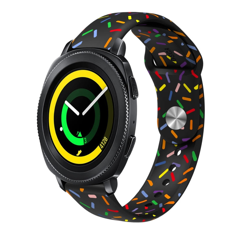 For Samsung Galaxy Watch 5 Pro Sports Rainbow Dots Silicone Buckle Watch Band(Black) - Watch Bands by PMC TechLife | Online Shopping South Africa | PMC TechLife