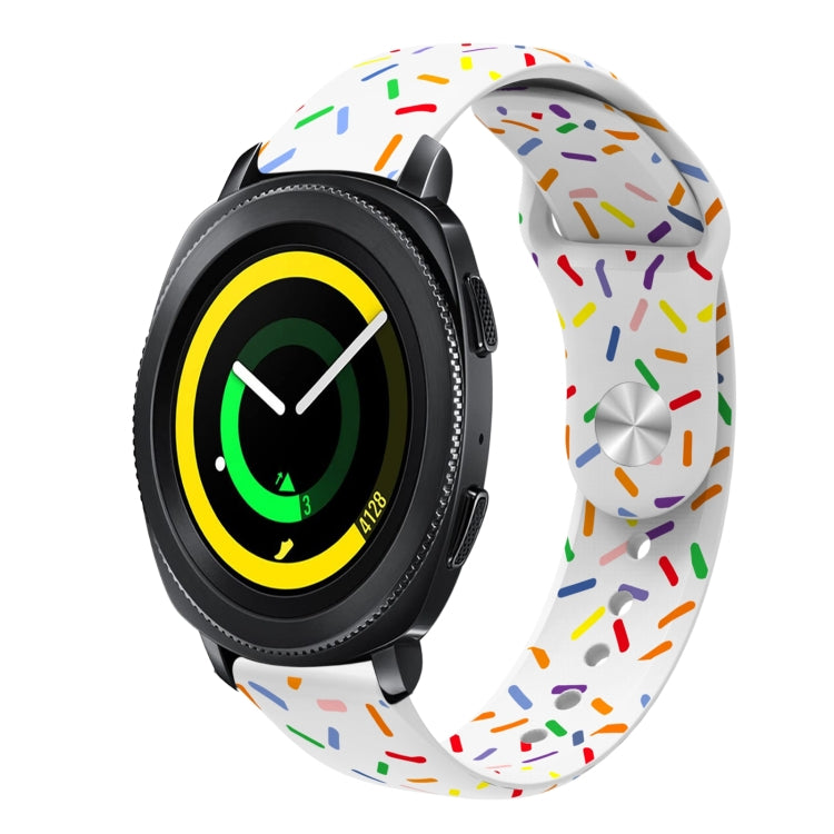 For Samsung Galaxy Watch 5 Pro Sports Rainbow Dots Silicone Buckle Watch Band(White) - Watch Bands by PMC TechLife | Online Shopping South Africa | PMC TechLife
