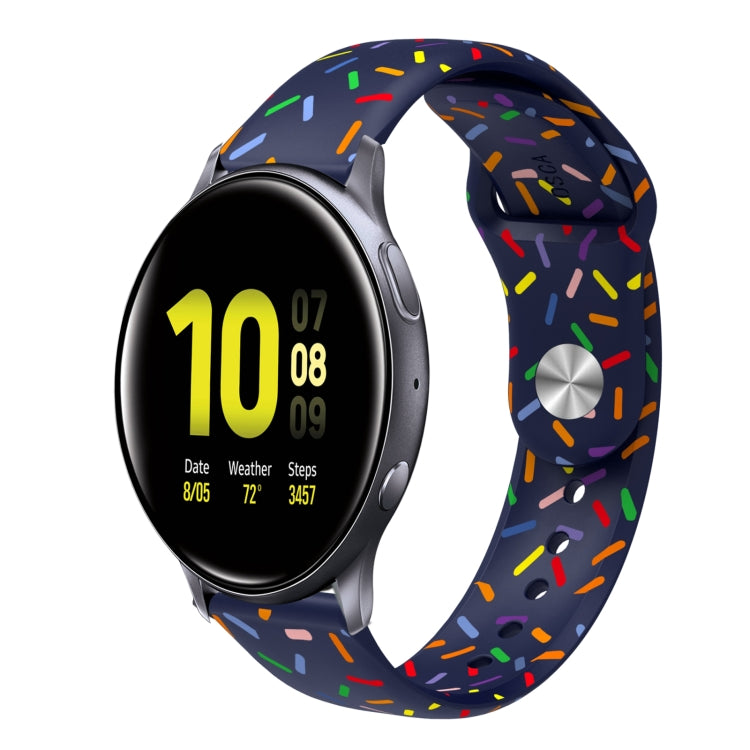 For Samsung Galaxy Watch 4 40mm / 44mm Sports Rainbow Dots Silicone Buckle Watch Band(Blue) - Watch Bands by PMC TechLife | Online Shopping South Africa | PMC TechLife