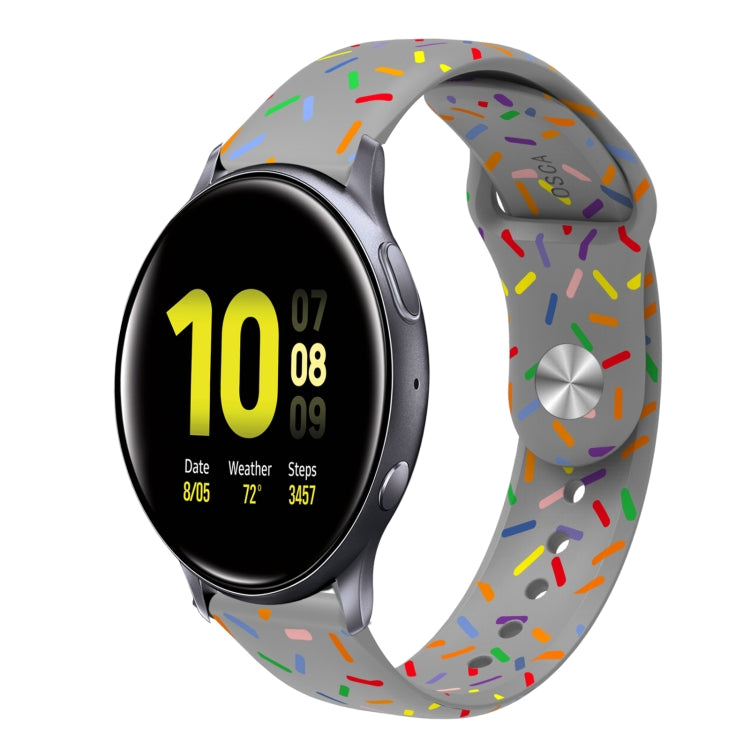 For Samsung Galaxy Watch 4 40mm / 44mm Sports Rainbow Dots Silicone Buckle Watch Band(Gray) - Watch Bands by PMC TechLife | Online Shopping South Africa | PMC TechLife | Buy Now Pay Later Mobicred