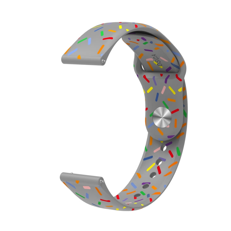 For Samsung Galaxy Watch 4 40mm / 44mm Sports Rainbow Dots Silicone Buckle Watch Band(Gray) - Watch Bands by PMC TechLife | Online Shopping South Africa | PMC TechLife | Buy Now Pay Later Mobicred