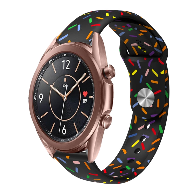 For Samsung Galaxy Watch 4 Classic 42mm / 46mm Sports Rainbow Dots Silicone Buckle Watch Band(Black) - Watch Bands by PMC TechLife | Online Shopping South Africa | PMC TechLife