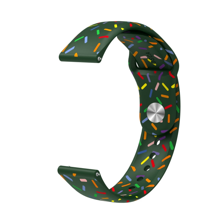 For Samsung Galaxy Watch 4 Classic 42mm / 46mm Sports Rainbow Dots Silicone Buckle Watch Band(Green) - Watch Bands by PMC TechLife | Online Shopping South Africa | PMC TechLife