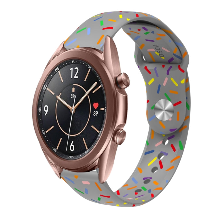 For Samsung Galaxy Watch 4 Classic 42mm / 46mm Sports Rainbow Dots Silicone Buckle Watch Band(Gray) - Watch Bands by PMC TechLife | Online Shopping South Africa | PMC TechLife