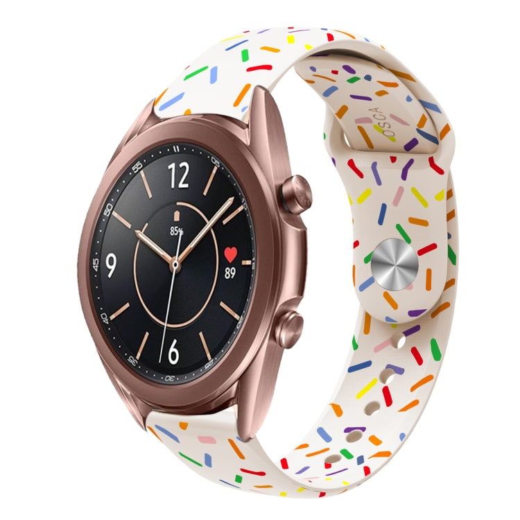 For Samsung Galaxy Watch 4 Classic 42mm / 46mm Sports Rainbow Dots Silicone Buckle Watch Band(Starlight Color) - Watch Bands by PMC TechLife | Online Shopping South Africa | PMC TechLife