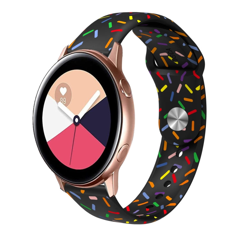 For Samsung Galaxy Watch 3 41mm Sports Rainbow Dots Silicone Buckle Watch Band(Black) - Watch Bands by PMC TechLife | Online Shopping South Africa | PMC TechLife
