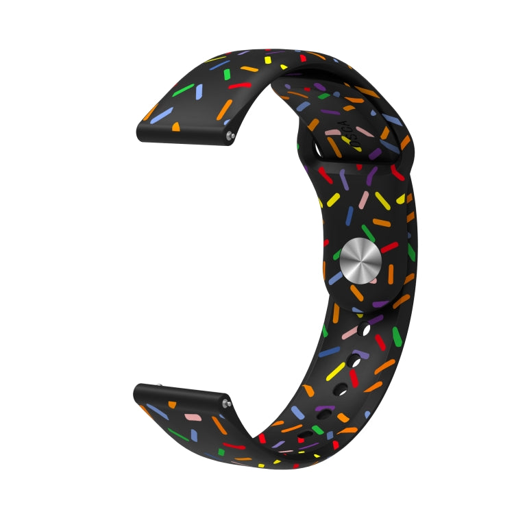 For Samsung Galaxy Watch 3 41mm Sports Rainbow Dots Silicone Buckle Watch Band(Black) - Watch Bands by PMC TechLife | Online Shopping South Africa | PMC TechLife