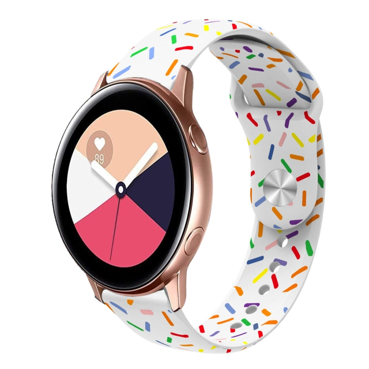 For Samsung Galaxy Watch 3 41mm Sports Rainbow Dots Silicone Buckle Watch Band(White) - Watch Bands by PMC TechLife | Online Shopping South Africa | PMC TechLife