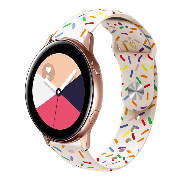 For Samsung Galaxy Watch 3 41mm Sports Rainbow Dots Silicone Buckle Watch Band(Starlight Color) - Watch Bands by PMC TechLife | Online Shopping South Africa | PMC TechLife