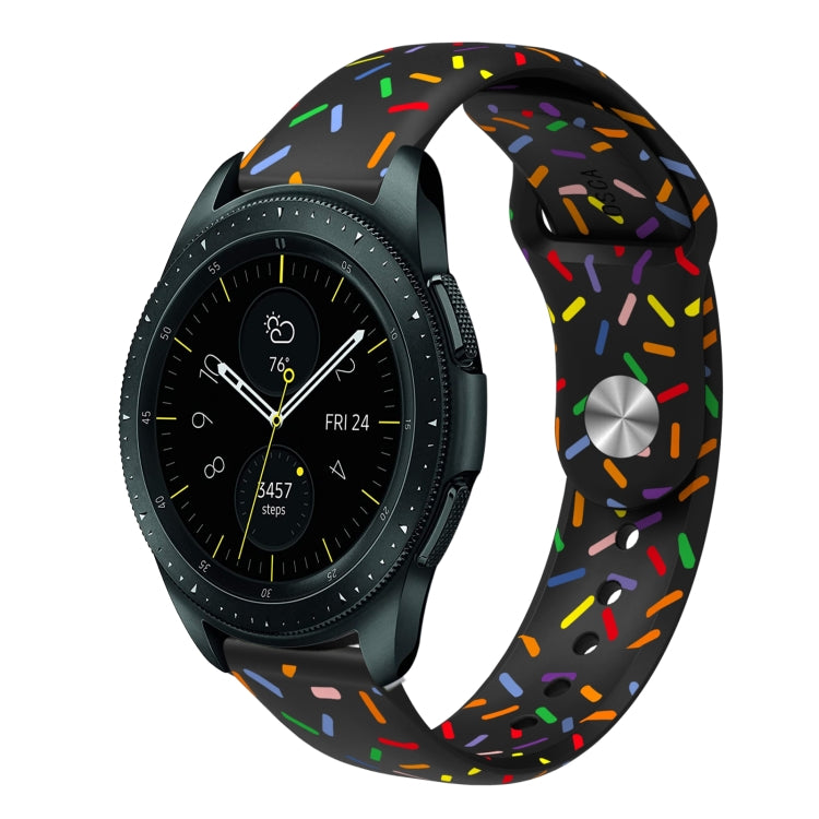 For Samsung Galaxy Watch Active 2 40mm / 44mm Sports Rainbow Dots Silicone Buckle Watch Band(Black) - Watch Bands by PMC TechLife | Online Shopping South Africa | PMC TechLife