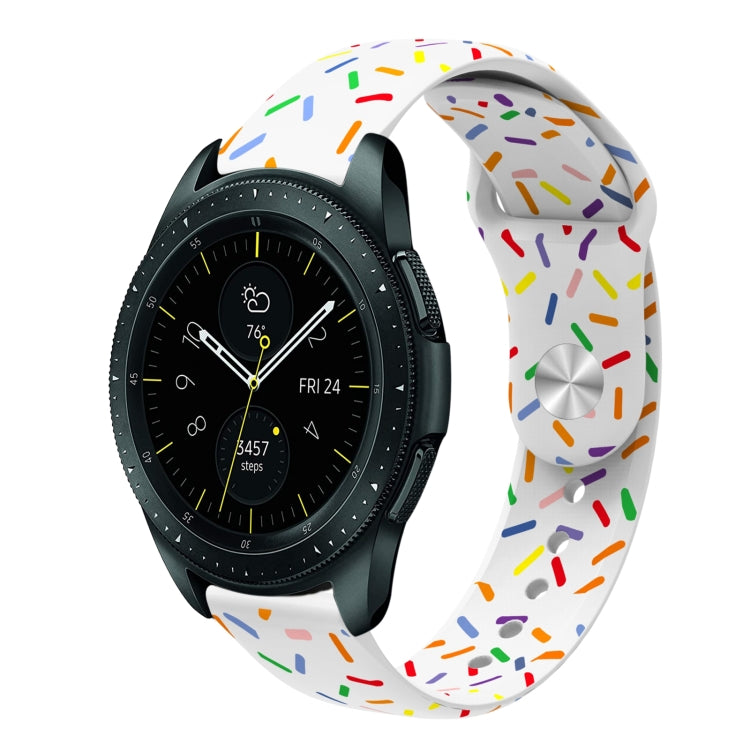 For Samsung Galaxy Watch Active 2 40mm / 44mm Sports Rainbow Dots Silicone Buckle Watch Band(White) - Watch Bands by PMC TechLife | Online Shopping South Africa | PMC TechLife