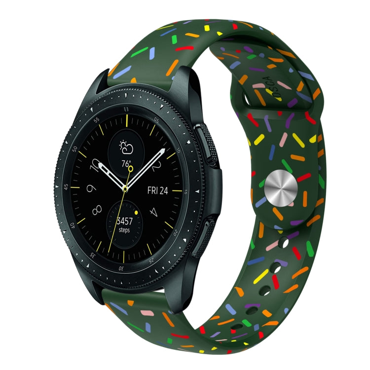 For Samsung Galaxy Watch Active 2 40mm / 44mm Sports Rainbow Dots Silicone Buckle Watch Band(Green) - Watch Bands by PMC TechLife | Online Shopping South Africa | PMC TechLife