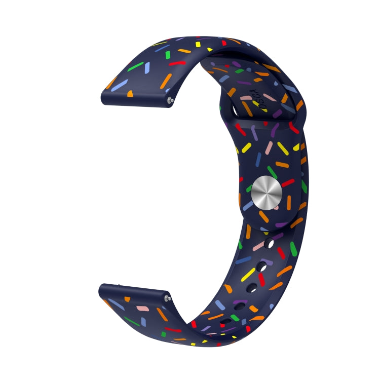 For Samsung Galaxy Watch Active 2 40mm / 44mm Sports Rainbow Dots Silicone Buckle Watch Band(Blue) - Watch Bands by PMC TechLife | Online Shopping South Africa | PMC TechLife