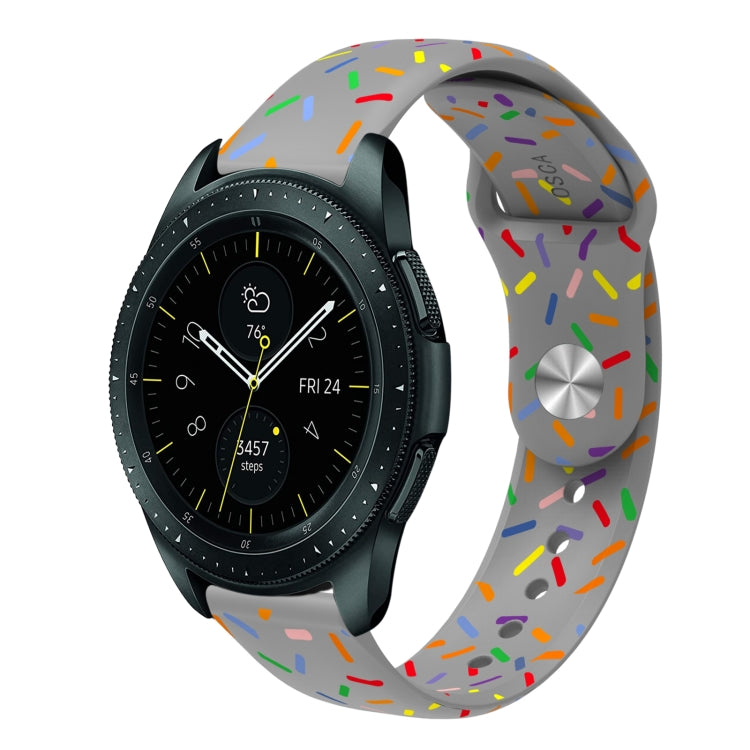 For Samsung Galaxy Watch Active 2 40mm / 44mm Sports Rainbow Dots Silicone Buckle Watch Band(Gray) - Watch Bands by PMC TechLife | Online Shopping South Africa | PMC TechLife