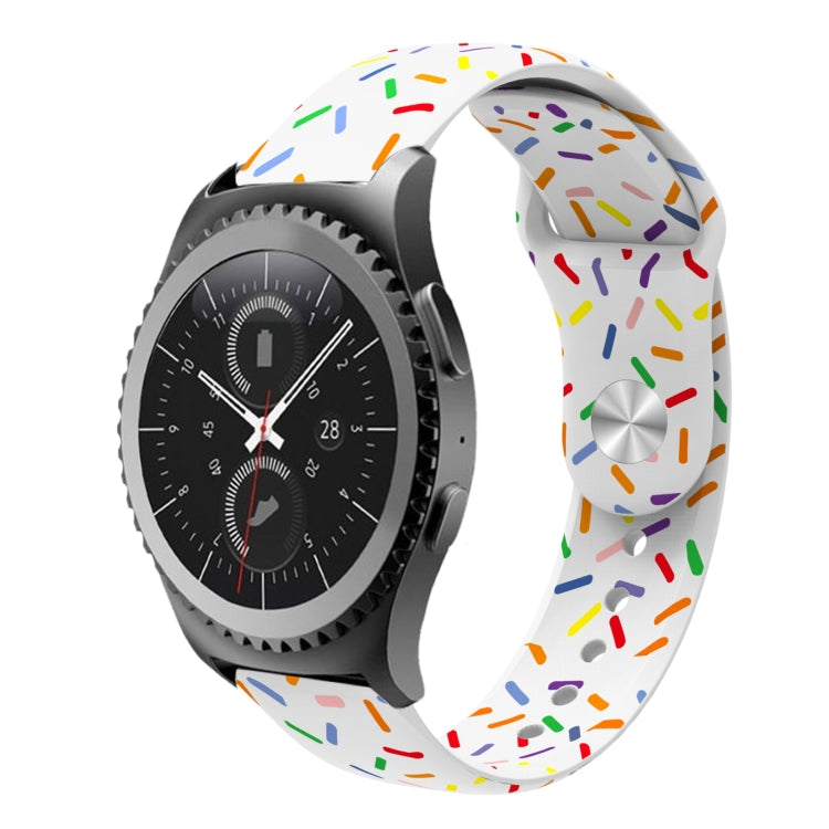 For Samsung Galaxy watch Active 40mm Sports Rainbow Dots Silicone Buckle Watch Band(White) - Watch Bands by PMC TechLife | Online Shopping South Africa | PMC TechLife