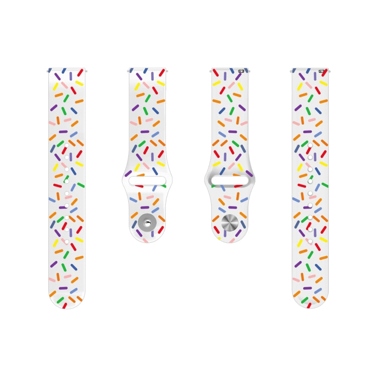 For Samsung Galaxy watch Active 40mm Sports Rainbow Dots Silicone Buckle Watch Band(White) - Watch Bands by PMC TechLife | Online Shopping South Africa | PMC TechLife