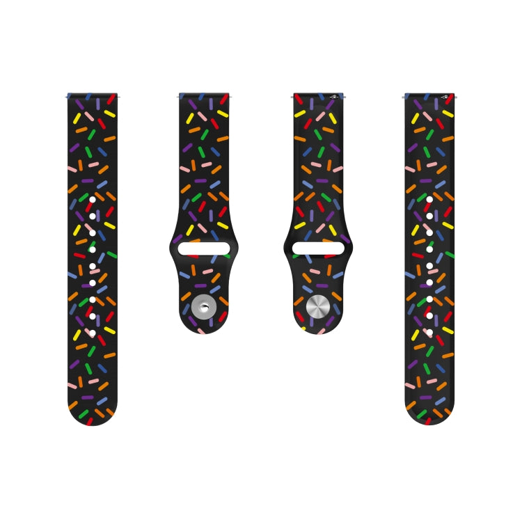 For Samsung Galaxy Watch 42mm Sports Rainbow Dots Silicone Buckle Watch Band(Black) - Watch Bands by PMC TechLife | Online Shopping South Africa | PMC TechLife