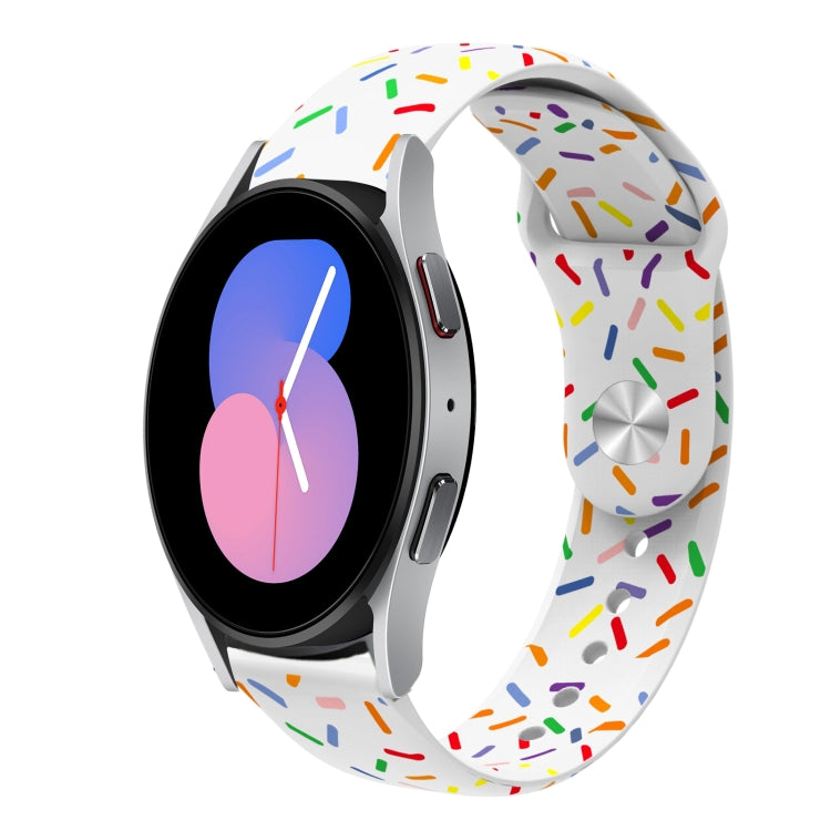 For Samsung Galaxy Watch 42mm Sports Rainbow Dots Silicone Buckle Watch Band(White) - Watch Bands by PMC TechLife | Online Shopping South Africa | PMC TechLife