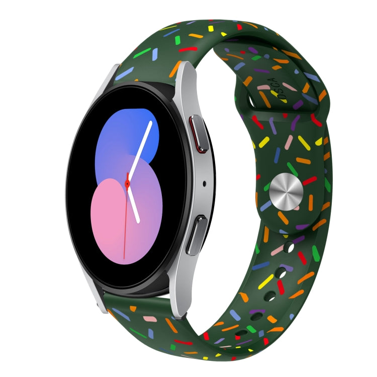 For Samsung Galaxy Watch 42mm Sports Rainbow Dots Silicone Buckle Watch Band(Green) - Watch Bands by PMC TechLife | Online Shopping South Africa | PMC TechLife