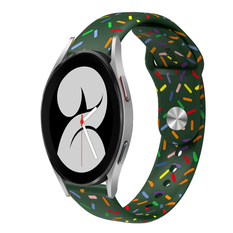 For Samsung Galaxy Gear Sport Sports Rainbow Dots Silicone Buckle Watch Band(Green) - Watch Bands by PMC TechLife | Online Shopping South Africa | PMC TechLife