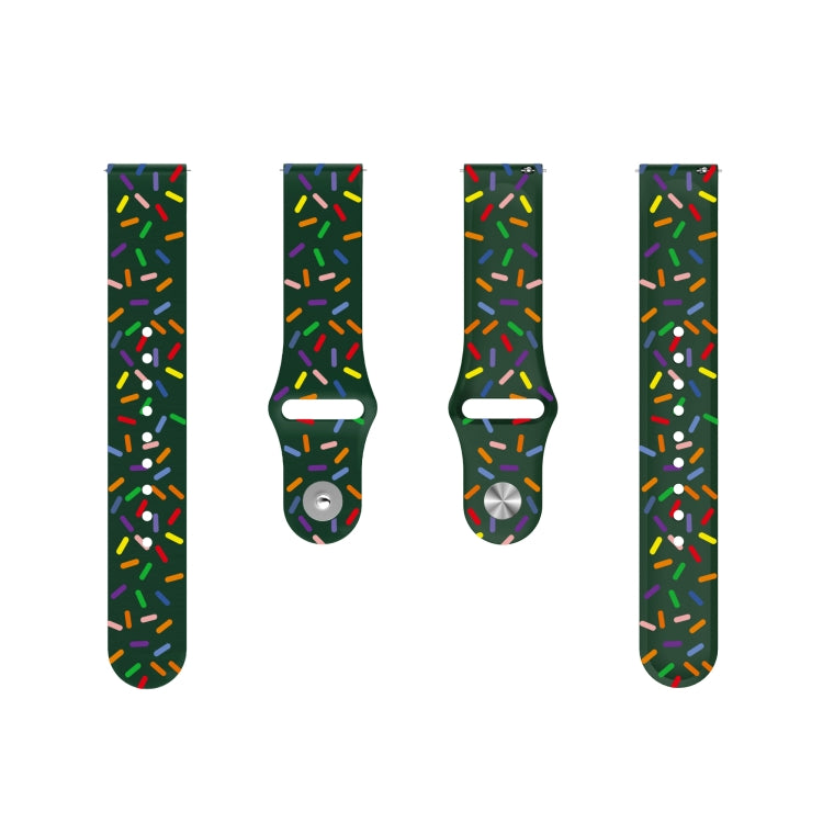For Samsung Galaxy Gear Sport Sports Rainbow Dots Silicone Buckle Watch Band(Green) - Watch Bands by PMC TechLife | Online Shopping South Africa | PMC TechLife
