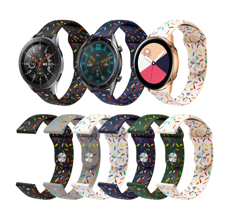 For Samsung Galaxy watch Active 40mm Sports Rainbow Dots Silicone Buckle Watch Band(Blue) - Watch Bands by PMC TechLife | Online Shopping South Africa | PMC TechLife