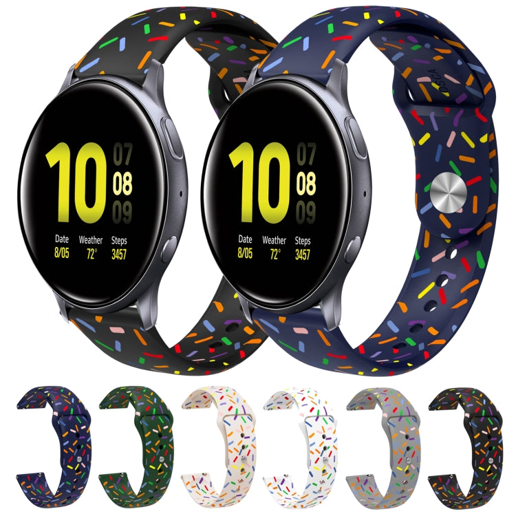 For Samsung Galaxy Watch 5 Pro Sports Rainbow Dots Silicone Buckle Watch Band(Black) - Watch Bands by PMC TechLife | Online Shopping South Africa | PMC TechLife