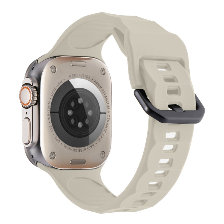For Apple Watch 6 44mm Ripple Silicone Sports Watch Band(Starlight) - Watch Bands by PMC TechLife | Online Shopping South Africa | PMC TechLife