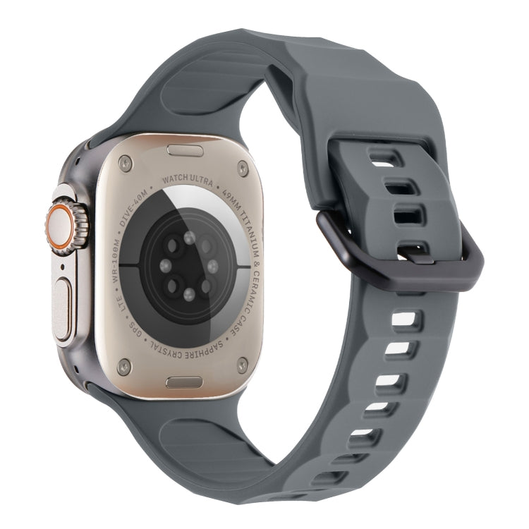 For Apple Watch 5 44mm Ripple Silicone Sports Watch Band(Dark Grey) - Watch Bands by PMC TechLife | Online Shopping South Africa | PMC TechLife