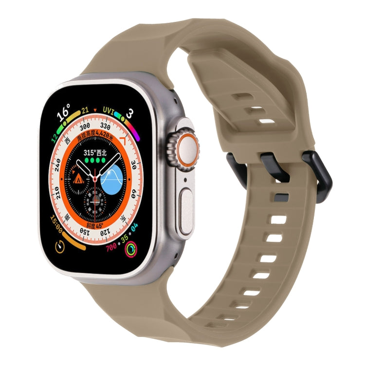 For Apple Watch 4 44mm Ripple Silicone Sports Watch Band(Brown) - Watch Bands by PMC TechLife | Online Shopping South Africa | PMC TechLife