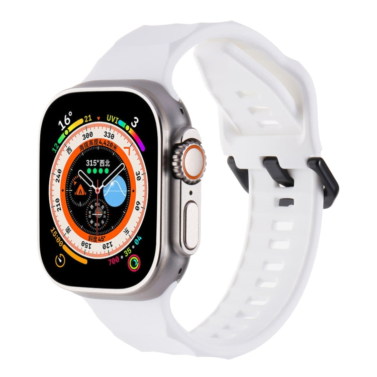 For Apple Watch 3 42mm Ripple Silicone Sports Watch Band(White) - Watch Bands by PMC TechLife | Online Shopping South Africa | PMC TechLife