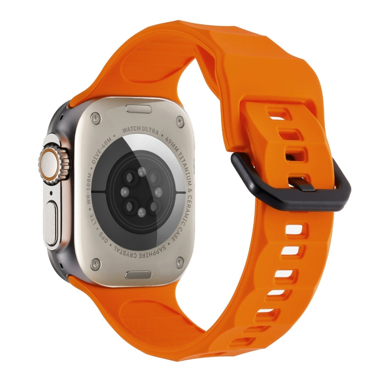 For Apple Watch 3 42mm Ripple Silicone Sports Watch Band(Orange) - Watch Bands by PMC TechLife | Online Shopping South Africa | PMC TechLife